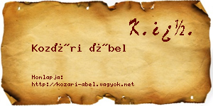 Kozári Ábel névjegykártya