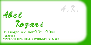 abel kozari business card